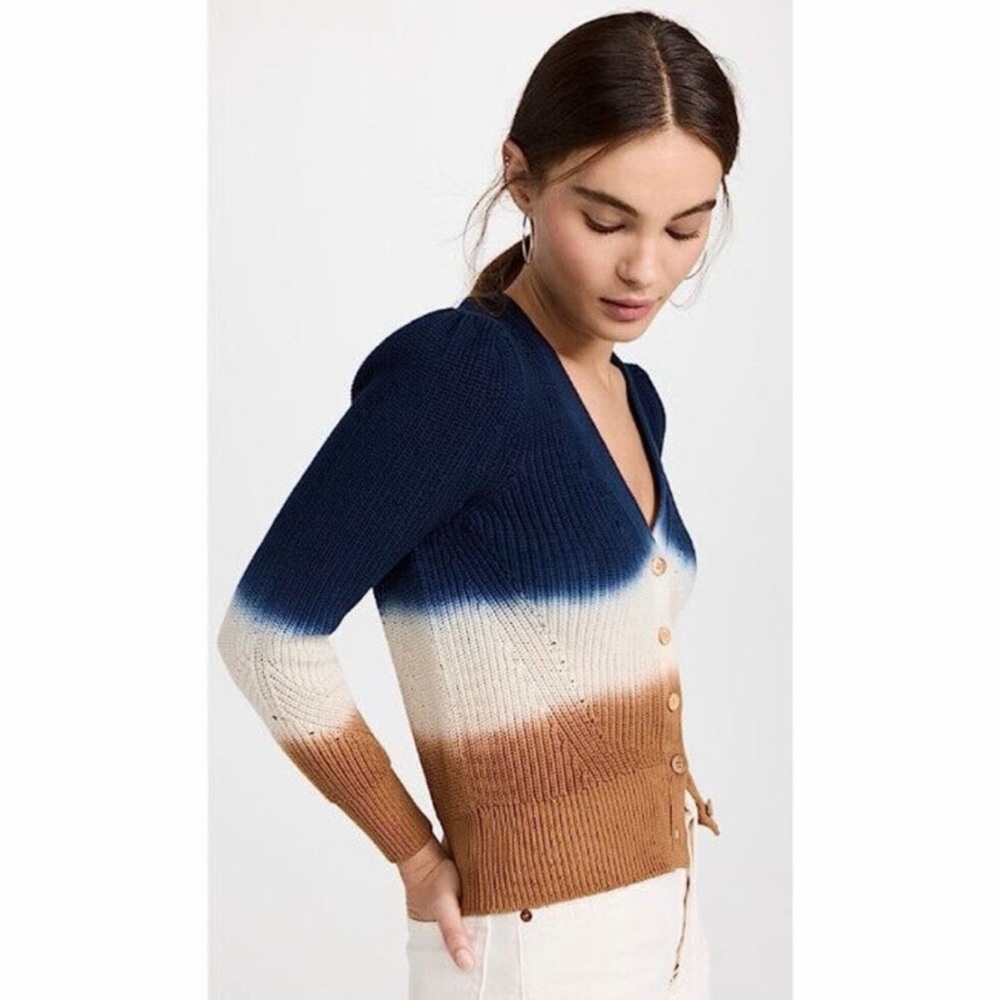 Veronica Beard Parula Cotton
Cardigan Blue and Brown Ombre M Sweater‎ - Picture 3 of 9